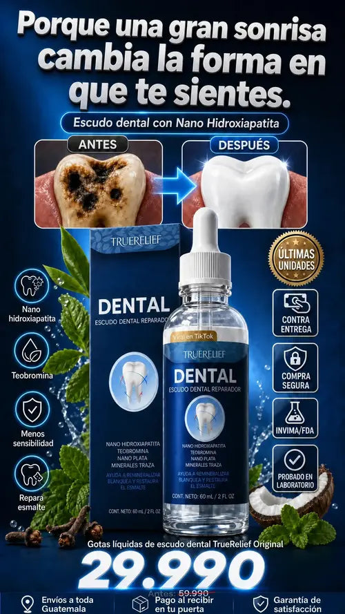 TrueRelief - Blanquea, protege y elimina el mal aliento.